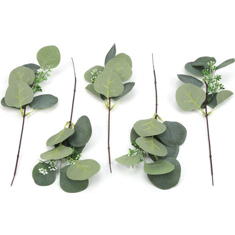 Lot 5 plantes artificielles feuilles simulées réalistes DIY décoration maison jardin bureau mariage (1/5)