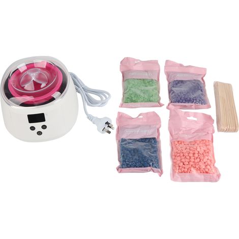 Kit épilation à la cire blanche, machine à cire dure avec 4 sachets de perles pour jambes et visage, 100‑240V prise AU (1/5)
