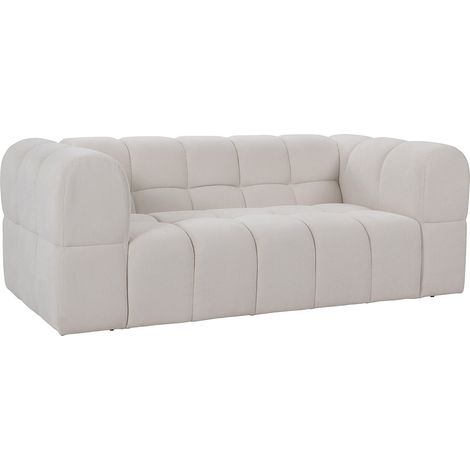 Divano 2 posti in tessuto testurizzato Beige - RIMALO (1/4)