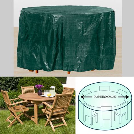Telo Copritavolo Rotondo Colore Verde NR08 diametro 200cm Altezza 90cm TagliaL STI