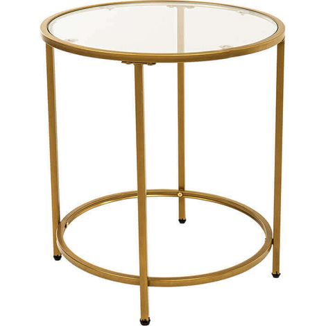 Home Deluxe - Tavolino in vetro MASEI - 50 x 50 cm Oro (1/4)