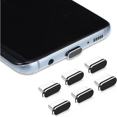 Lot de 6 bouchons anti-poussière de type C pour port de charge, compatible tous les appareils USB C (1/5)