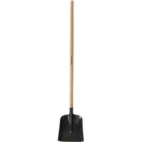Pelle À Sable - Acier 43 HRC - Manche En Bois De Hêtre - Longueur Totale 1420 Mm - Largeur Tête 240 Mm - Hauteur Tête 320 Mm - 1 Pièce