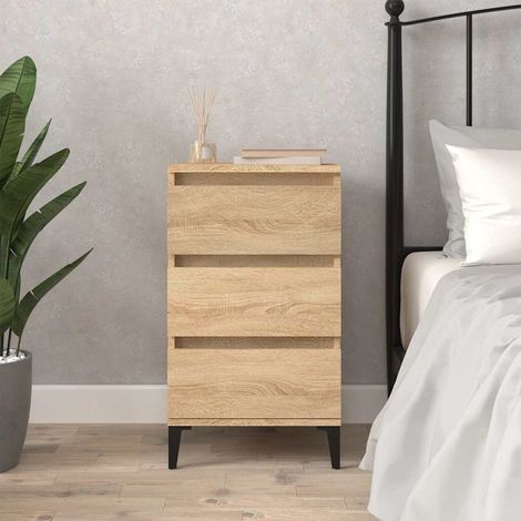 vidaXL Bedside Cabinet Sonoma Oak 40x35x70 cm Engineered Wood (1/5)