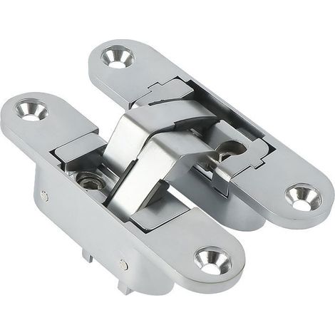 Compatible For L'ameublement, Charnière Croisée Invisible Réglable En 3D, Raccord De Porte En Bois(Silver left) (1/5)