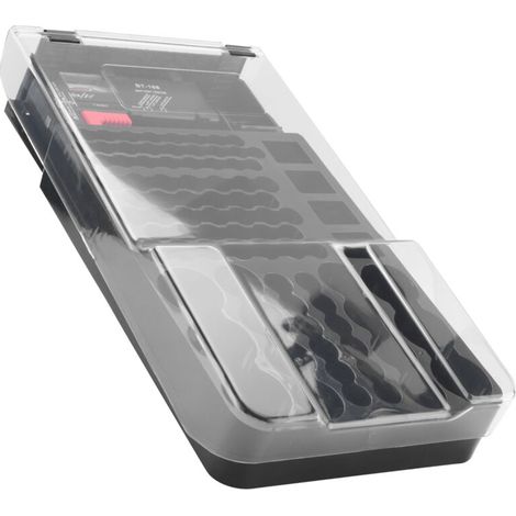 Batterieaufbewahrungsbox mit aufklappbarem, transparentem Deckel, geeignet für 93 Batterien verschiedener Größen, Schwarz (1/4)