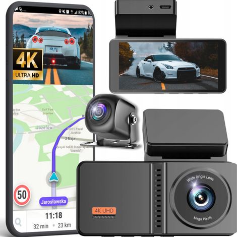 Grabadora de vídeo para coche, cámara de visión trasera, grabadora de vídeo 4K 2K (1/5)