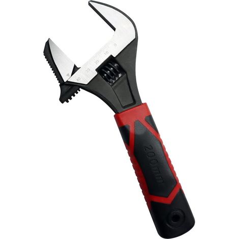 Verstellbarer Schraubenschlüssel 200 mm 2-in-1-Kombination aus verstellbarem Schraubenschlüssel und Rohrzange umschaltbar 50 mm breite für an und (1/2)