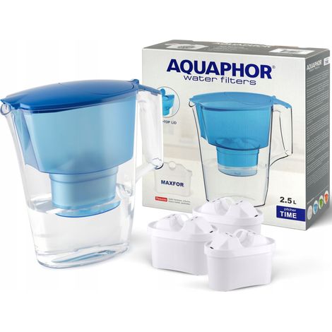 Aquaphor Time 2,5-Liter-Filterkrug + 3 Filterkartuschen, Blau (1/5)