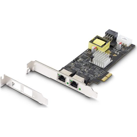 StarTech.com Karte de Ethernet Netzwerk PCIe de 2 PoE Ports de 2.5Gb - Karte de Netzwerk NBASE-T - PCI Express LAN Adapter - Intel I225-V Dual - PoE+ - - 802.3af/at - Powered by LP4/PCIe de 8 Pins