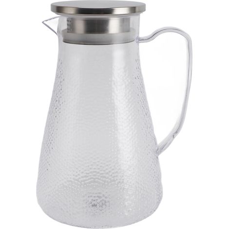 Wasserkrug mit Deckel und Griff, 1500 ml, aus hitzebeständigem Acryl, transparente Teekanne für Limonade, Milch, Eistee, heiße oder kalte Getränke, Modell 4 (1/5)