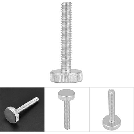 Vis de serrage à tête moletée plate M8, acier au carbone zingué, lot de 10 (M8x50) (1/5)