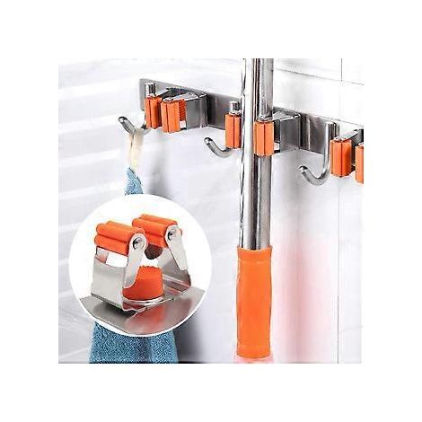 Besenhalter mit 4 Halterungen und 5 Haken