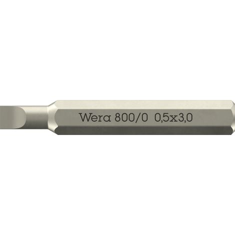 Micro-embouts Wera 800/0 pour vis à fente - 05058105001