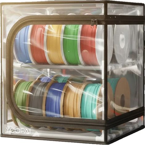 Estuche para filamentos, impermeable, diseño que ahorra espacio, 20 rollos, transparente (1/2)