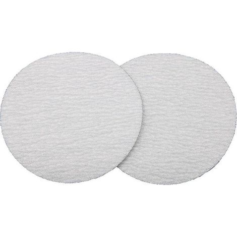 set De 36 125mm Disque Papier Abrasif Blanc Bross Feuille Floque De Papier Abrasif, 6 De Chaque Taille De Grain 120 / 150 / 180 / 400 / 600 / 800, (1/5)