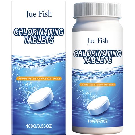 JUE FISH pool cleaning tablets remove dirt and ensure fresh water – for a refreshing bathing experience. Effervescent tablets for water clarification. (1/5)
