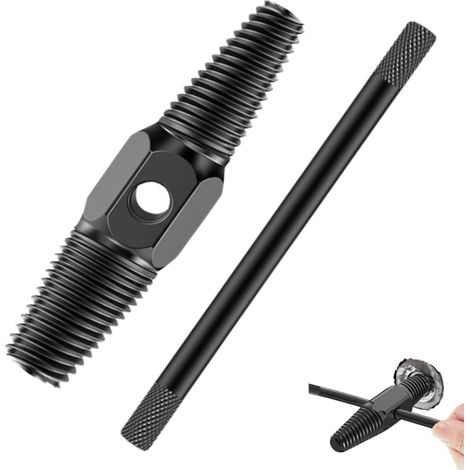 Estrattore per tubi. Estrattore a doppia estremità con leva ausiliaria per la rimozione di viti danneggiate e bulloni rotti. Realizzato in acciaio al carbonio. (1/4)