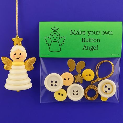 Kit de décoration de bonhomme de neige à faire soi-même avec des boutons - Ange -