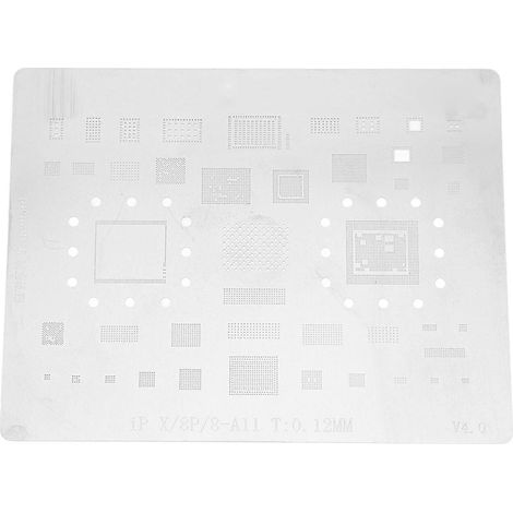 Gabarit de rebillage BGA en acier, trou rectangulaire arrondi pour processeur de téléphone portable iOS, usine d'étain