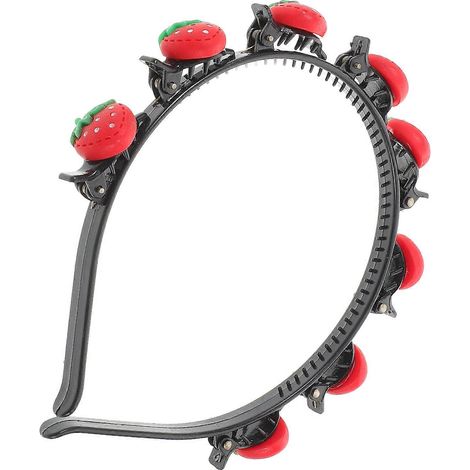 Bandeau pour fille à fraises, double couche, compatible avec une pince. (1/5)