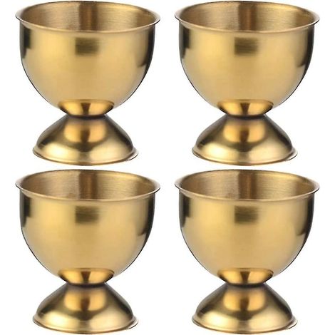 Lot de 4 coquetiers en acier inoxydable - Idéal pour restaurant, maison, cuisine, anniversaire, mariage (1/4)