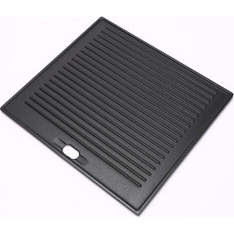 Wendbare Grillplatte aus Gusseisen, 33,5 x 30 cm – Grillplatte für Taino Basic 4+1, 6+1 und Enders San Francisco 3, beidseitig glatt und geriffelt, Gusseisenplatte, Grillzubehör, Grillplatte (1/5)