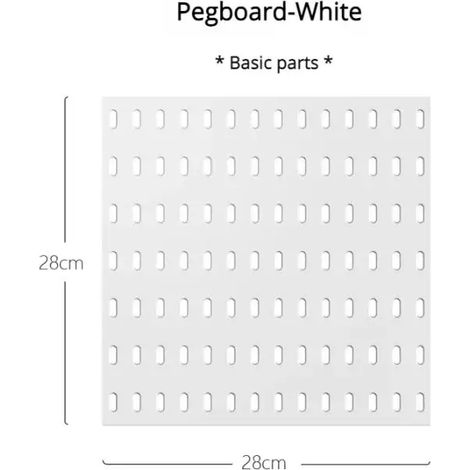 Panneau perforé blanc - Nouveaux accessoires pour panneau perforé : étagère suspendue, crochets de rangement, organisateur mural sans perçage, idéal pour les loisirs créatifs, le garage, la cuisine ou (1/5)