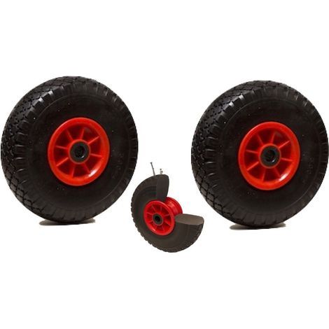 LOT de 2x roue increvable diable 260 x 85 (3.00-4) alésage 20 mm roulement à rouleaux (1/3)