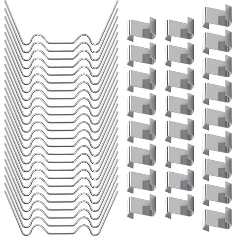 50p Clips de Vitrage pour Serre, 25 Clips Z et W Clip de Fixation pour Vitrage Clip pour Verre de Serres en Acier Inoxydable, Résistants aux Intempéries Pinces Accessoires de Serre
