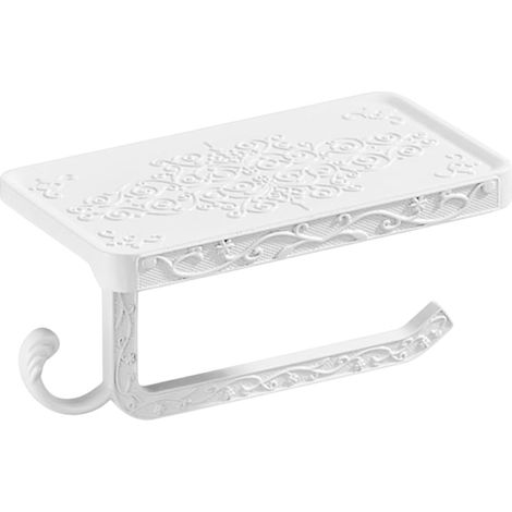 Porte-rouleau de papier toilette en aluminium, style rétro, noir, sans perforation (1/5)