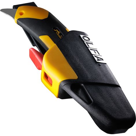 Cutter Olfa L5-AL 18 mm – Lame ExcelBlack ultra-tranchante – Poignée ergonomique antidérapante – Pour découpe précise de moquettes et panneaux