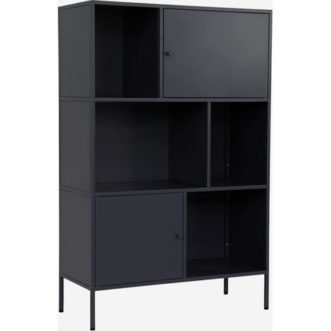 Aparador, mueble de almacenamiento industrial de metal con 6 compartimentos