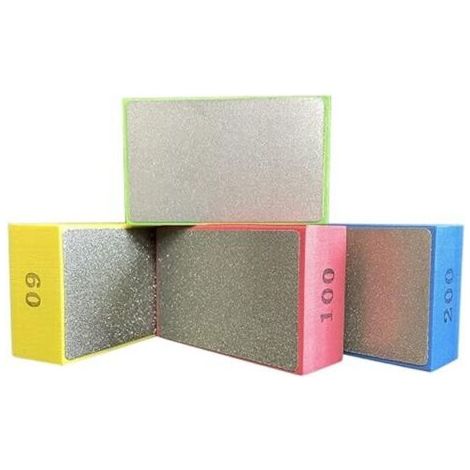 Lot de 4 tampons de polissage diamant à la main pour le ponçage du béton, du verre, de la pierre, du granit, du marbre 60, 100, 200, 400 (comme indiqué)