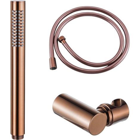 FugaFlow Eccelente Ensemble douchette à main - 22,5cm - barre - avec support - flexible lisse - 150cm - cuivre brossé PVD