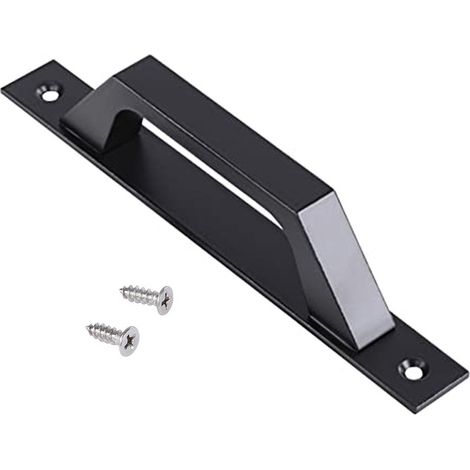 2 maniglie porta fienile robuste in metallo per porta scorrevole legno garage capanno, nero, stile 2