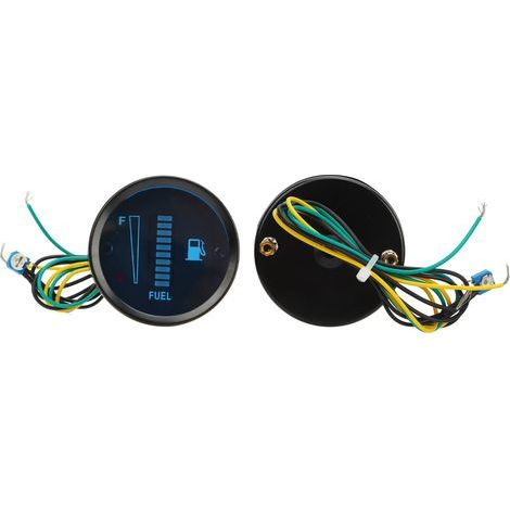 Kraftstoffstandanzeige für Motorräder, Gehäusedurchmesser 52 mm, LED-Anzeige, Kraftstoffstandanzeige, 12 V, blaue Beleuchtung (1/5)