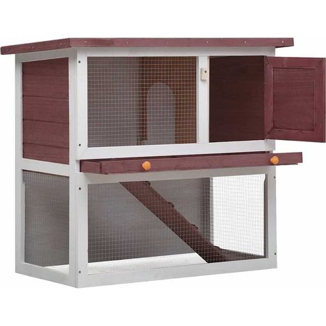 Maison Exclusive - Conigliera per Esterni con 1 Porta Marrone in Legno (1/5)