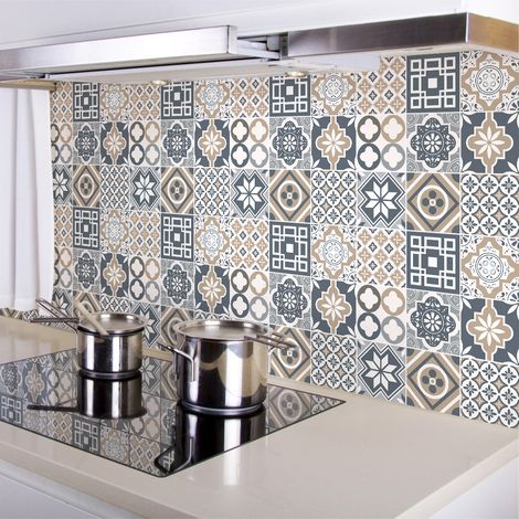 Stickers muraux - Sticker Mural Carrelage adhésif Cuisine Salle de Bain - 9 STICKERS CARRELAGES MADIA - 9stickers10x10cm (1/5)