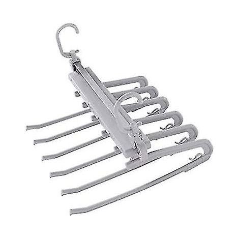 Porte-pantalons pliable multifonctionnel télescopique multi-niveaux 33 x 25,5 cm (gris) (1/5)