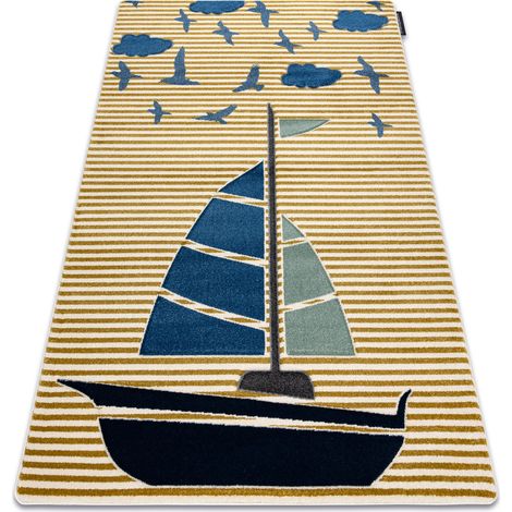 Carpet PETIT SAIL boat, sailboat gold yellow 120x170 cm
