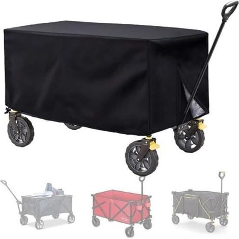 Protective cover for transport trolley - Black - 137x56x61 cm - Waterproof - UV-resistant - Foldable (1/4)