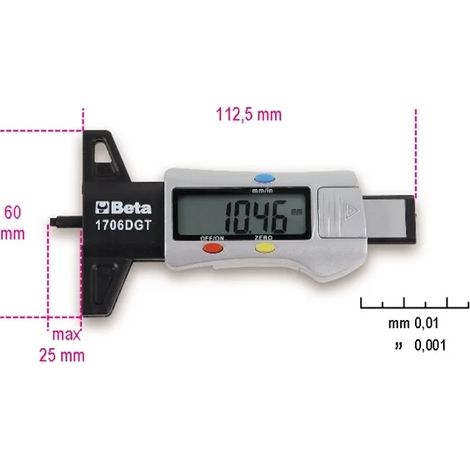 Jauge Beta 1706dgt pour la bande de roulement des pneus