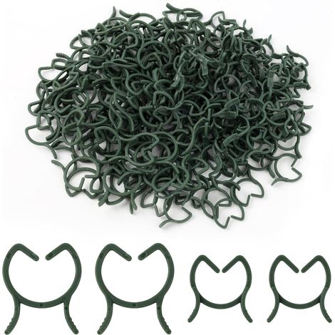 Packung mit 200 Pflanzenclips – Robuste Gartenclips zur Befestigung von Kletterpflanzen und zur Stützung von Stängeln – In 2 Größen verstellbar – zur Unterstützung von Pflanzen, Blumen und Gemüse in G (1/5)