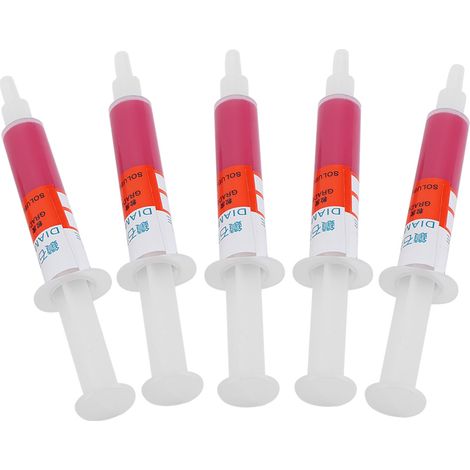 Ensemble de 5 tubes de pâte à polir diamantée, composé de rodage, pâte abrasive, aiguille W2.54000