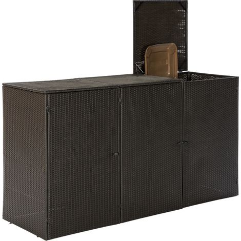 Mülltonnenabdeckung 3er braun 1935x645x108cm Stahl/Kunstst