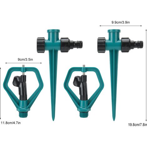 Arroseur Automatique Rotatif 360° (2 Sets) - Irrigation Jardins, Potagers, Plantes avec Support Durable (1/5)