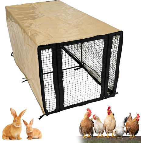 Enclos à poulets avec polyéthylène imperméable - 4,13 x 2,17 x 2,17 m - Résistant à l'hiver - Pour poules, canard, lapin (1/5)