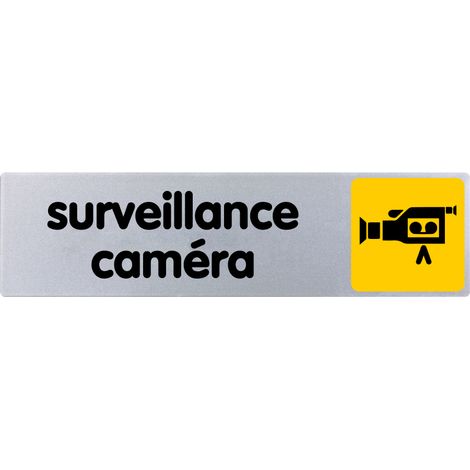 Plaque de porte Surveillance caméra - couleur 170x45mm - 4033655