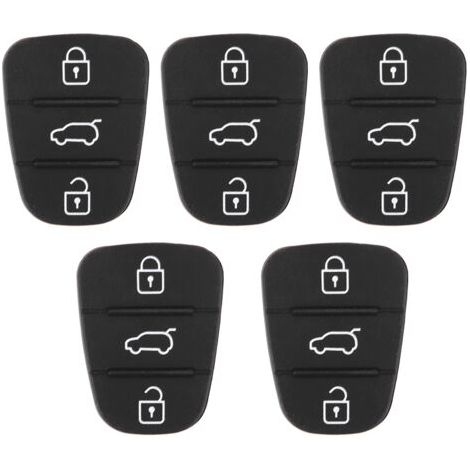 HOXILEELEO - Pièces de rechange en caoutchouc à 3 boutons pour clés Hyundai Fit et Kia (sans lettre) (1/5)